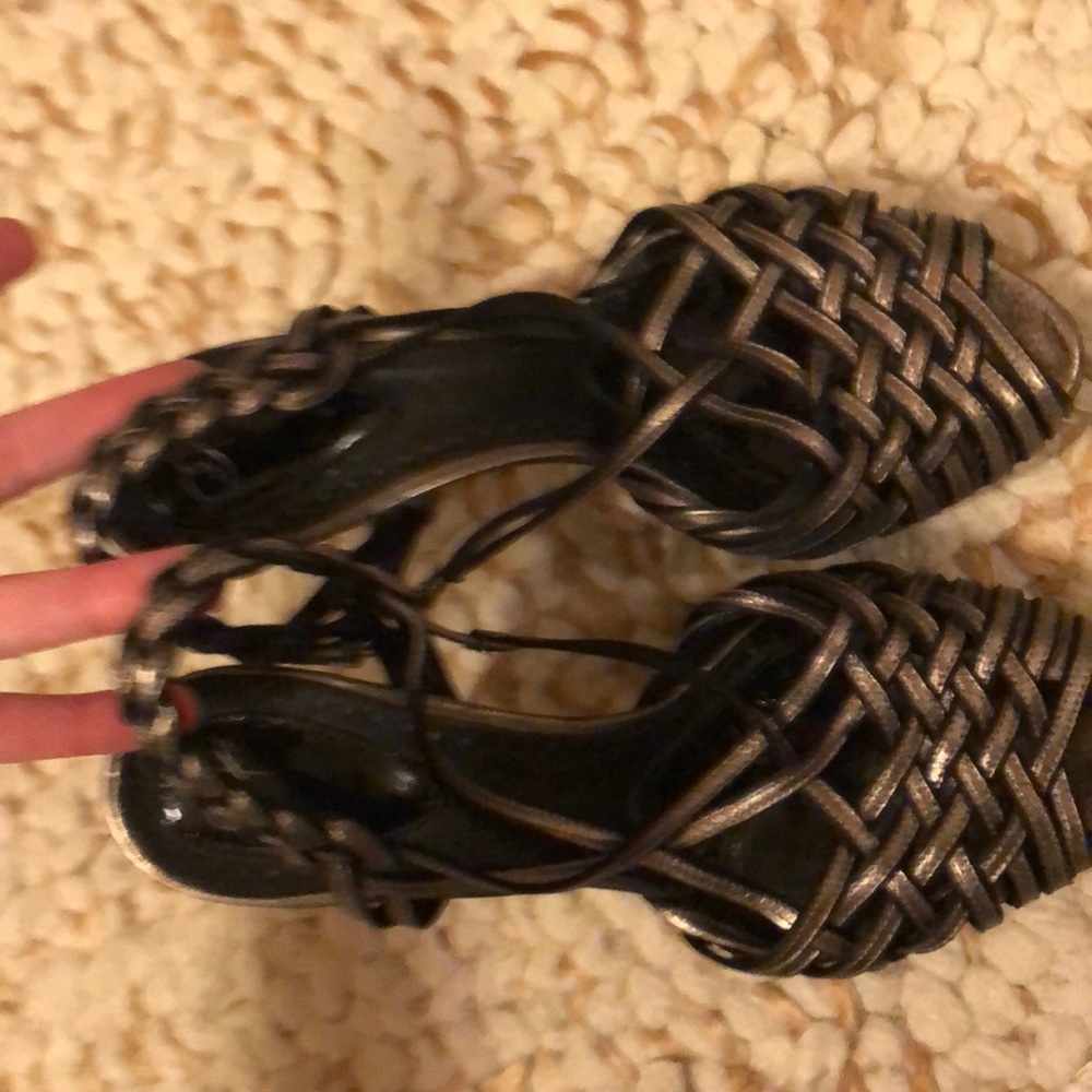 Proenza schouler silver cage heels